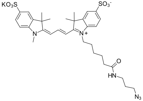 Sulfo-Cyanine3 azide|水溶性花菁染料Cy3叠氮|CAS：2055138-89-9