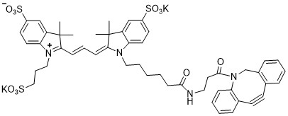 Sulfo-Cyanine3 DBCO 水溶性花菁染料CY3标记二苯并环辛炔 1782950-79-1