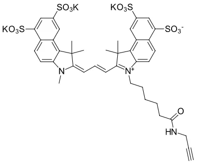 磺酸基Cy5-ALK炔基 Sulfo Cyanine5 alkyne荧光特点