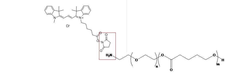  Cyanine菁染料@生物可降解聚合物合成-PCL-PEG-CY3结构式